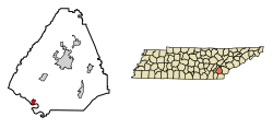 McMinn County Tennessee Incorporated and Unincorporated areas Calhoun Highlighted 4710440